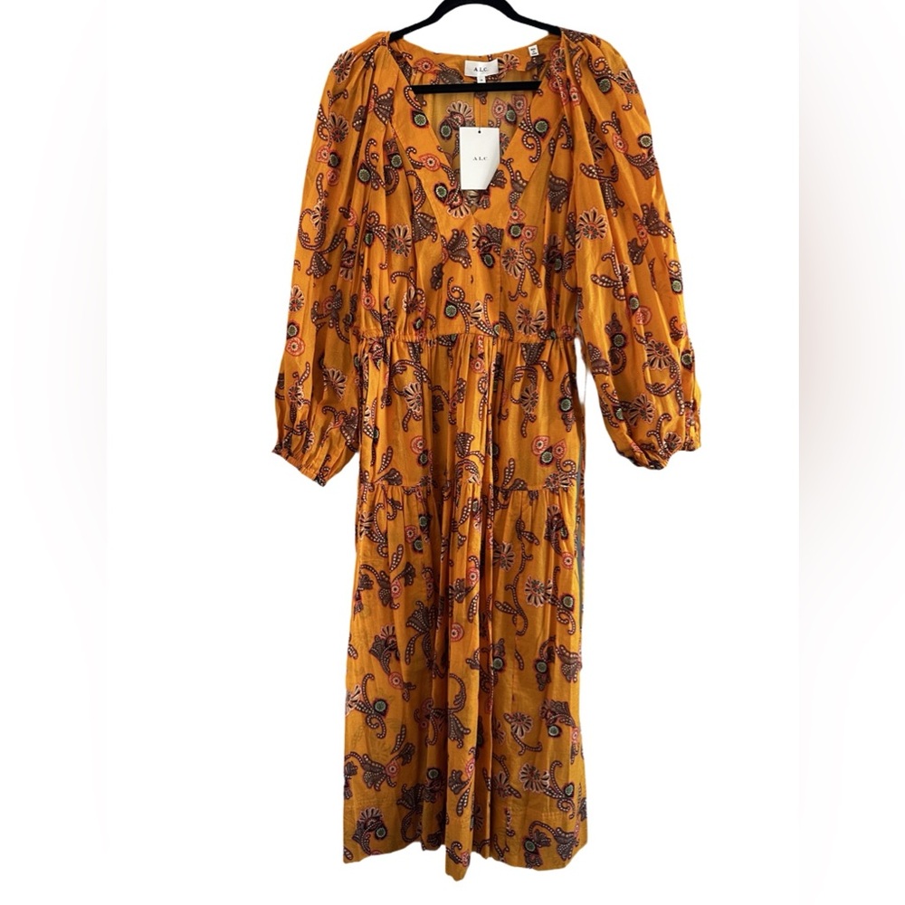 A.L.C. Orange Patterned Maxi Dress